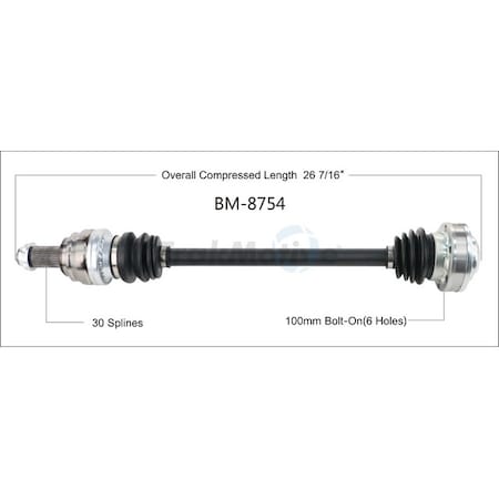 Surtrack Axle Cv Axle Shaft, Bm-8754 BM-8754